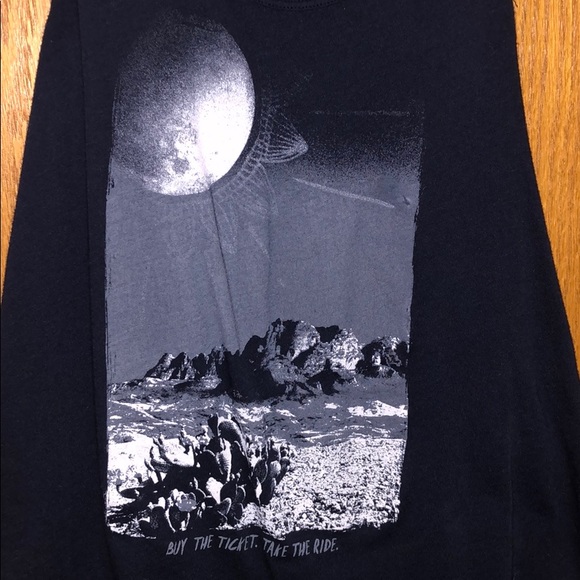 Navy blue “Buy The Ticket Take the Ride.” tank - Picture 3 of 3